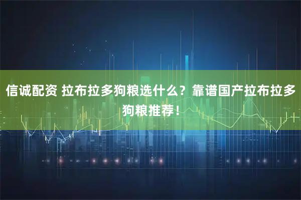 信诚配资 拉布拉多狗粮选什么？靠谱国产拉布拉多狗粮推荐！
